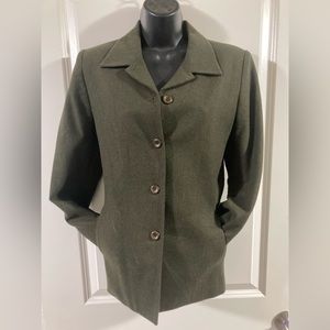 Vtg olive Pendleton wool blazer w pockets